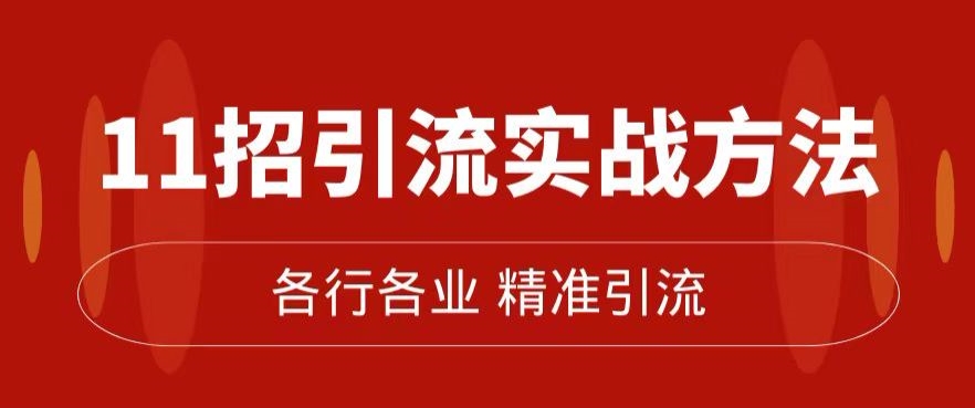精准引流术：11招引流实战方法，让你私域流量加到爆（11节课完整)-整合资源网