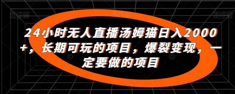24小时无人直播汤姆猫日入2000+，长期可玩的项目，爆裂变现，一定要做的项目【揭秘】-秀人资源网