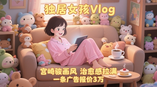 单个账号涨粉71W！用AI制作独居女孩Vlog，宫崎骏画风，治愈感拉满，一条广告报价3W-秀人资源网