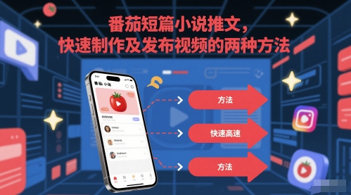 番茄短篇小说推文，快速制作及发布视频的两种方法-秀人资源网
