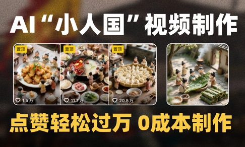 爆款1000W+播放微缩景观迷你小人国AI视频0成本制作全流程教学-秀人资源网