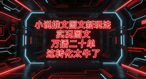 小说推文图文新玩法，实况图文，万播二十单，这转化太牛了！-秀人资源网