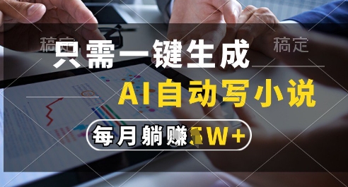 只需一键生成，AI全自动写小说，可一键生成120w字，每月躺着收益过1w+【揭秘】-整合资源网