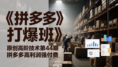 《拼多多打爆班》原创高阶技术第44期，拼多多高利润强付费-秀人资源网