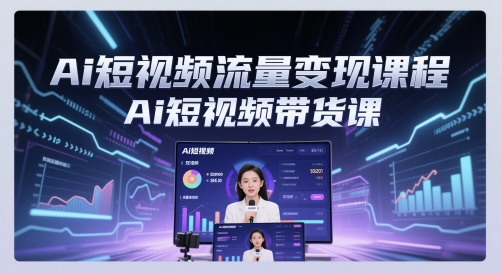 Ai短视频流量变现课程，Ai短视频带货课-秀人资源网