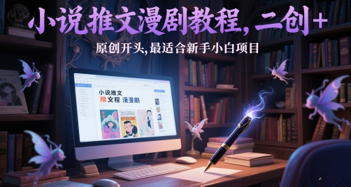 小说推文漫剧教程，二创+原创开头，最适合新手小白项目-秀人资源网