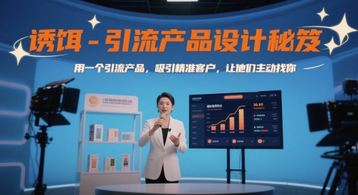 诱饵-引流产品设计秘笈，用一个引流产品，吸引精准客户，让他们主动找你-秀人资源网