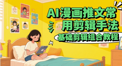 AI漫画推文常用剪辑手法，基础剪辑组合教程-秀人资源网