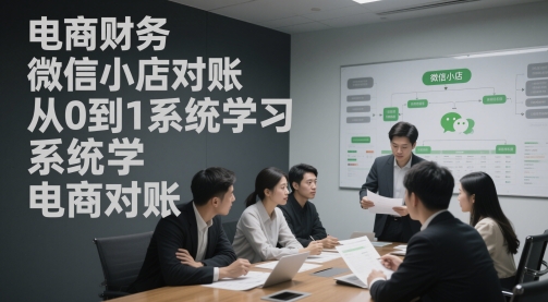 电商财务微信小店对账，从0到1系统学习电商对账-秀人资源网