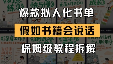 最新爆款拟人化书单玩法，假如书籍会说话，保姆级教程-秀人资源网