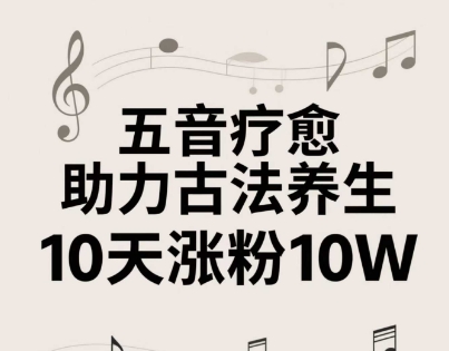 古法五音养生教程，五音疗愈的视频的制作方法，2-4小时就能学会，作者10天涨粉10W-整合资源网