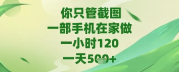 你只管截图，一部手机在家做，苹果安卓都可以，一天5张+【揭秘】-秀人资源网