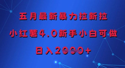 五月最新暴力拉新拉，小红薯4.0新手小白可做，日入多张-秀人资源网