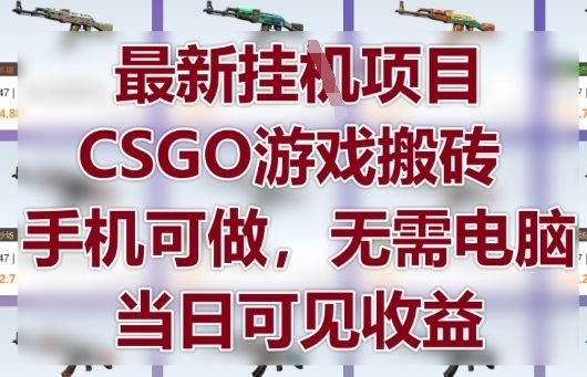 最新挂G项目，CSGO游戏搬砖，手机可做，无需电脑，当日见收益【揭秘】-秀人资源网
