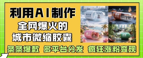 利用AI制作全网爆火的城市微缩胶囊，条条爆款， 多平台分发，疯狂涨粉变现-秀人资源网