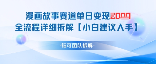 漫画故事赛道单日变现1k+全流程详细拆解-秀人资源网