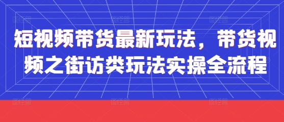 短视频带货最新玩法，带货视频之街访类玩法实操全流程-秀人资源网