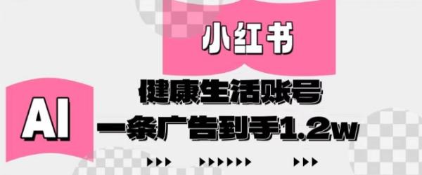 小红书AI健康生活账号，作品制作简单好变现，一条广告到手1.2w-秀人资源网