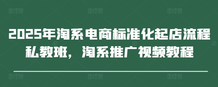 2025年淘系电商标准化起店流程私教班，淘系推广视频教程-秀人资源网