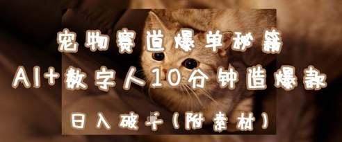 宠物赛道爆单秘籍：AI+数字人10分钟造爆款，日入1k-秀人资源网
