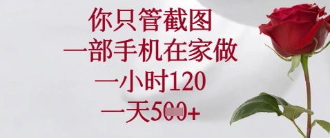 你只管截图，一部手机在家做，苹果安卓都可以，一小时120，一天5张+【揭秘】-秀人资源网