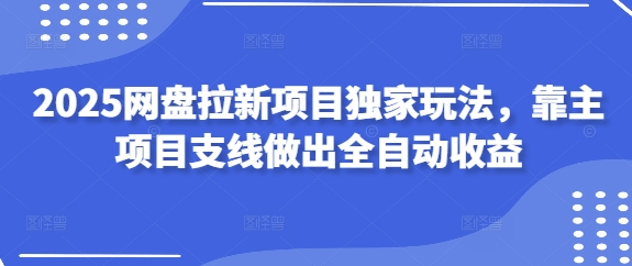 2025网盘拉新项目独家玩法，靠主项目支线做出全自动收益-秀人资源网