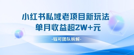 小红书私域项目新玩法，单月变现过W+-秀人资源网