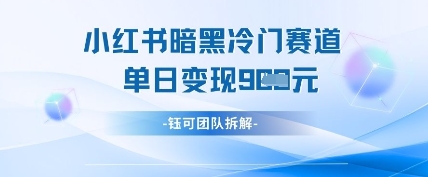 小红书冷门”暗黑”赛道，单日收益多张-秀人资源网