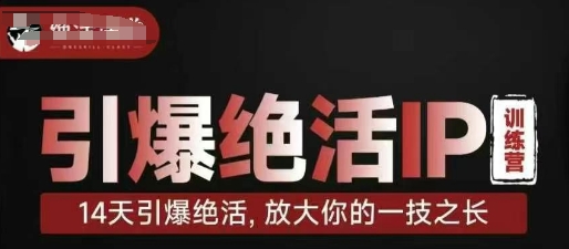 引爆绝活IP训练营，14天引爆绝活，放大你的一技之长-秀人资源网