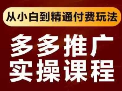 拼多多推广实操课程，从小白到精通付费玩法-秀人资源网