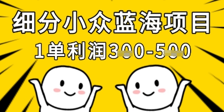 细分小众蓝海项目，一单利润3张，每月收入稳定过1w+-秀人资源网
