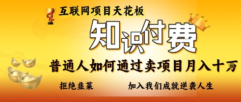 互联网项目天花板，知付付费项目，普通人如何通过卖项目月入十个，拒绝韭菜【揭秘】-整合资源网