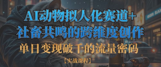 单日变现破千的流量密码，AI动物拟人化赛道+社畜共鸣的跨维度创作-秀人资源网