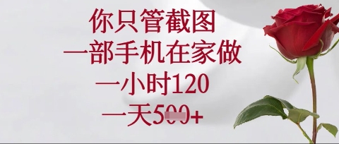 你只管截图，一部手机在家操作，一小时120.一天5张【揭秘】-秀人资源网