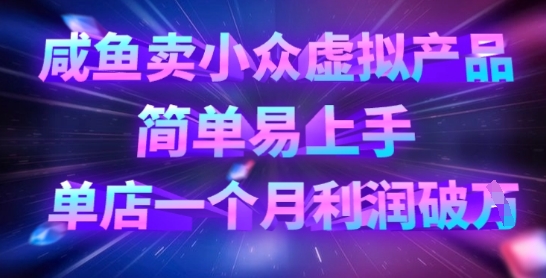 咸鱼卖小众虚拟产品，简单易上手，单店一个月利润破W-秀人资源网