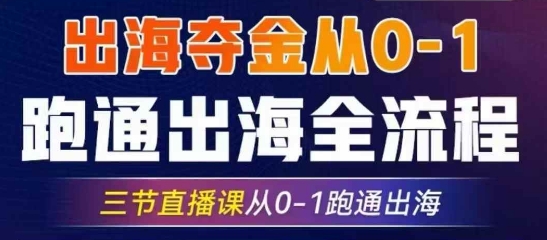 2025出海夺金从0-1跑通出海全流程，三节直播课从0-1跑通出海，教你用AI跑通全流程-秀人资源网