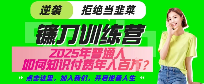 【网创项目终点站-镰刀训练营超级IP合伙人】25年普通人如何通过知识付费实现逆袭【揭秘】-秀人资源网