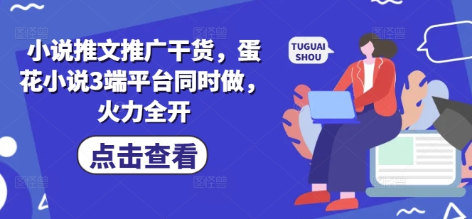 小说推文推广干货，蛋花小说3端平台同时做，火力全开-整合资源网