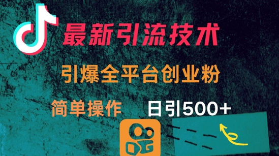 最新引流方法，引爆全平台的一个创业粉，简单操作日引300+-秀人资源网