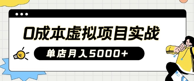 0成本虚拟项目实战手把手教你落地，单店月入5k-秀人资源网