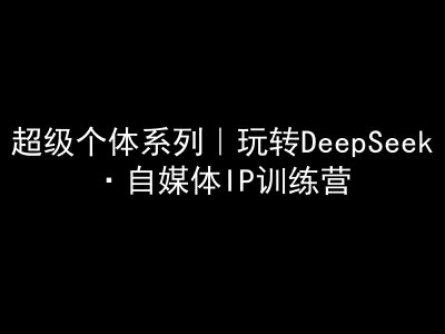 超级个体系列，玩转DeepSeek·自媒体IP训练营，deepseek教程-秀人资源网