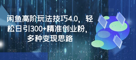 闲鱼高阶玩法技巧4.0，轻松日引300+精准创业粉，多种变现思路-秀人资源网