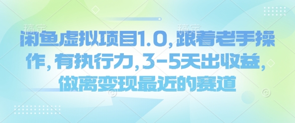 闲鱼虚拟项目1.0，跟着老手操作，有执行力，3-5天出收益，做离变现最近的赛道-秀人资源网