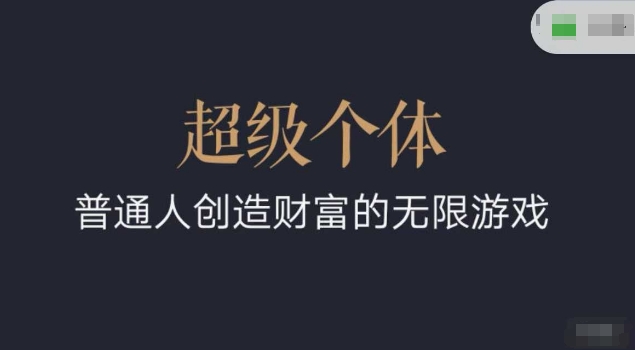 超级个体2024-2025翻盘指南，普通人创造财富的无限游戏-秀人资源网