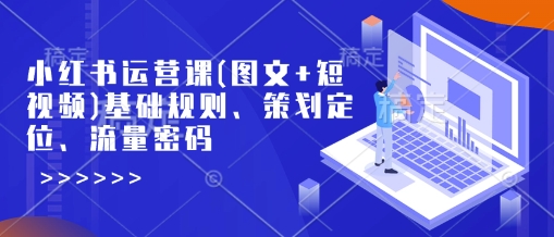 小红书运营课(图文+短视频)基础规则、策划定位、流量密码-秀人资源网