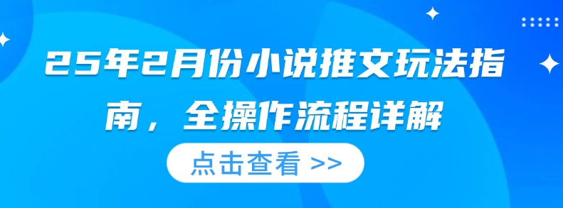 25年2月份小说推文玩法指南，全操作流程详解-秀人资源网