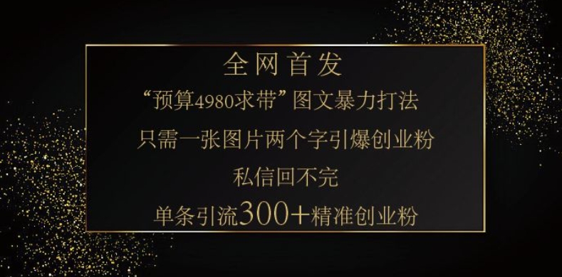 小红书神奇图片引流法，只需一张图，就能单条笔记凭借此方法，轻松引流 300 + 精准创业粉-整合资源网