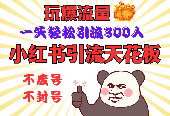 小红书引流天花板，玩爆流量，一天轻松引流300人，安全操作-秀人资源网