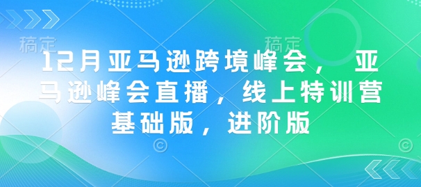 12月亚马逊跨境峰会， 亚马逊峰会直播，线上特训营基础版，进阶版-秀人资源网