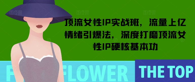 顶流女性IP实战班，流量上亿情绪引爆法，深度打磨顶流女性IP硬核基本功-秀人资源网